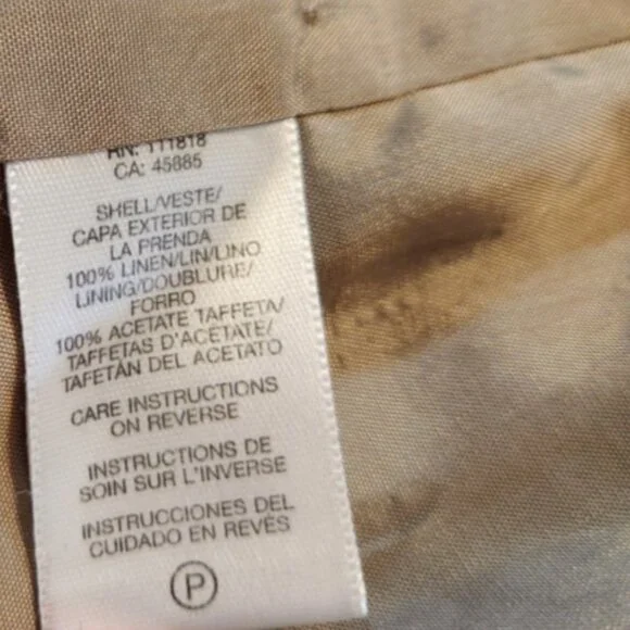 Michael Kors Linen Floral 2 button, 3/4 Sleeve Jacket - Picture 9 of 10